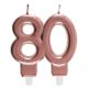 Rose gold 80 szülinapi számos gyertya