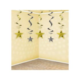 Arany ezüst csillagos spirál dekoráció