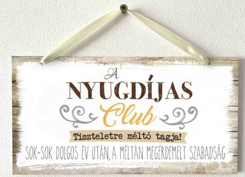 Nyugdíjas Club kis tábla