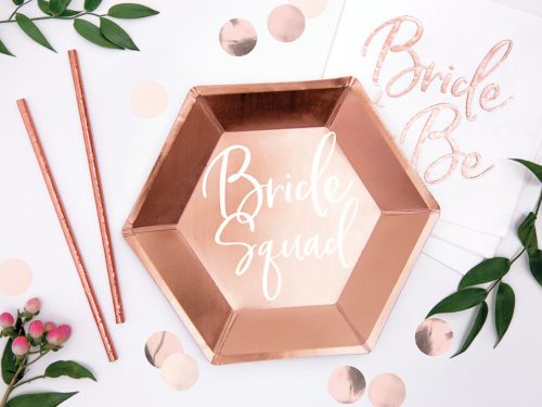 Rose gold bride squad tányér 6 db