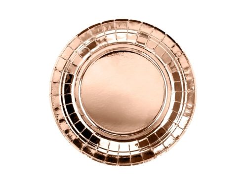 Rose gold papír tányér 6 db