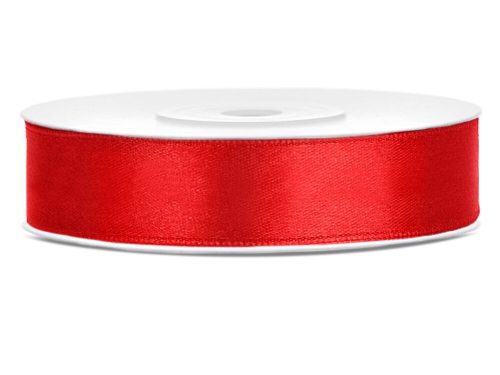 Piros szatén szalag 12 mm