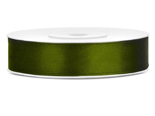 Olivazöld szatén szalag 12 mm