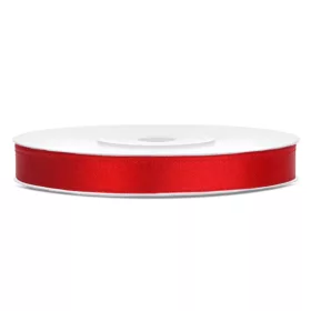 Piros szatén szalag 6 mm
