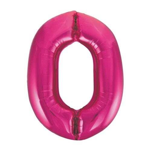 Pink 0 szám fólia lufi 86 cm