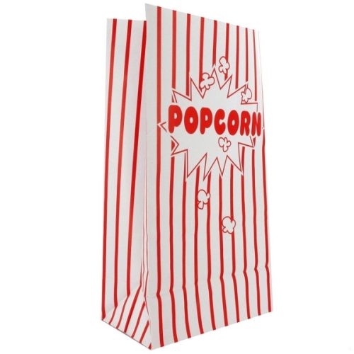 Piros csíkos popcorn tasak 10 db