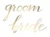 Arany bride és groom felirat